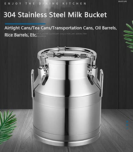 Generisch Milchkannen aus Edelstahl 304, Weineimer, Milchkännchen, Ölfass, Teekanister mit silikonversiegeltem Deckel, Milchtransporteimer zur Lagerung von Flüssigkeiten und Feststoffen, 46 3 Generisch Milchkannen aus Edelstahl 304, Weineimer, Milchkännchen, Ölfass, Teekanister mit silikonversiegeltem Deckel, Milchtransporteimer zur Lagerung von Flüssigkeiten und Feststoffen, 46