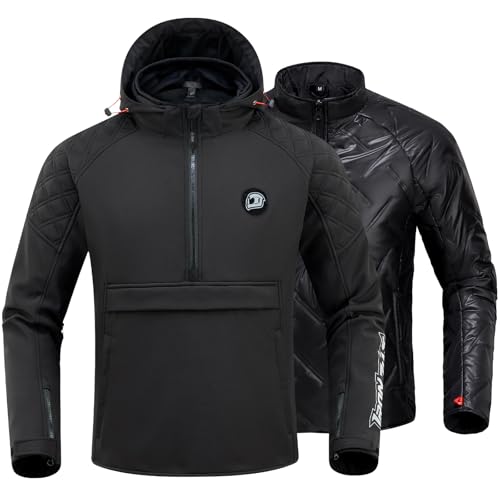 IRON JIA'S Motorradjacke für Herren alle Jahreszeiten, CE-Schulterpolster und Ellbogenpolster, herausnehmbares Futter zum Schutz vor Kälte und Wind M