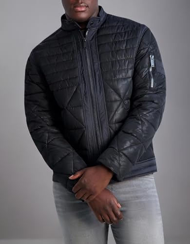 Image of KARL LAGERFELD Men's Camouflage Quilted Full Zip Puffer Jacket