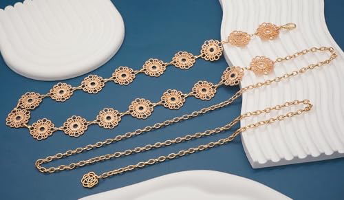 O-Ring Waist Chain for Women Metal Link Chain Belt for Jeans Dress4