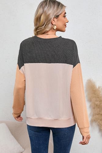 2024 Color Block Long Sleeve Knitted Tops for Women by Dokotoo