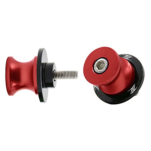 LQMY 2pcs 8MM M8 Motorcycle Swingarm Sliders Spools CNC Swing Arm Stand Screw for Kawasaki Z125 Z400 Z650 Z750 Z800 Z900 Z900RS Z1000 - Red