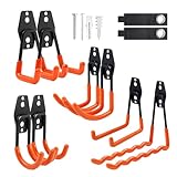 Wexoride Heavy Duty Garage Hooks, 10 Pack Steel Wall Mount Storage Organizer with Anti-Slip Coating Garage Hook Set for Hanging Ladders, Bikes, Tools, Ropes, Coats