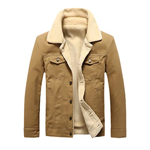 Blouson bomber militaire pour homme veste d'hiver chaude en polaire kaki