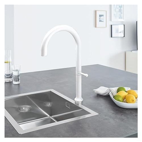 Robinet de cuisine blanc avec bec pivotant 360 pour évier moderne - 2
