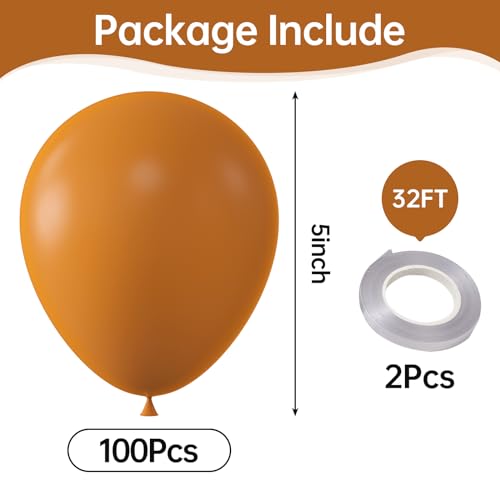 Image of KALOR Retro Orange Balloons,100 Pcs 5 Inch Mini Matte Latex Balloons for Balloon Garland Arch, Birthday Decoration, Wedding Party, Baby Shower Decorations
