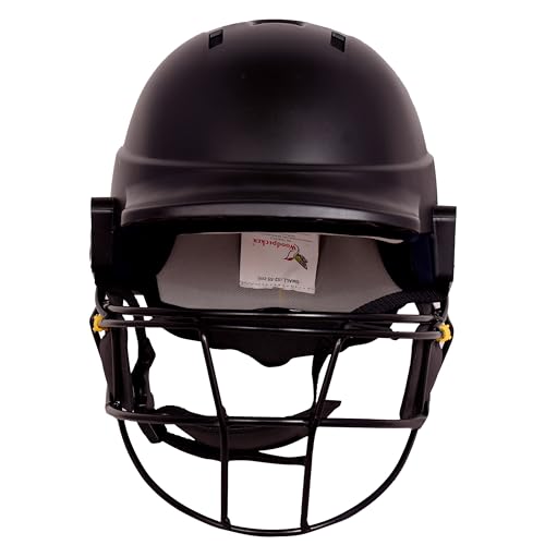Image of Woodpecker Aero Pro 2.0 Professional Grade Cricket Batting Helmet with Carbon Steel | Mat Finished | Steel Double Grille Face Guard | Painted Helmet Without Cloth Double Wire (Size-M)