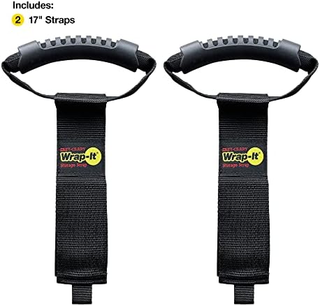 Easy-Carry Wrap-It Storage Straps - 17" (2-Pack) – Heavy-Duty Hook and Loop Cord Carrying Strap, Hanger, and Organizer with Handle for Pool Hoses, Garden Hoses, Cables, and Dad Gift Ideas…