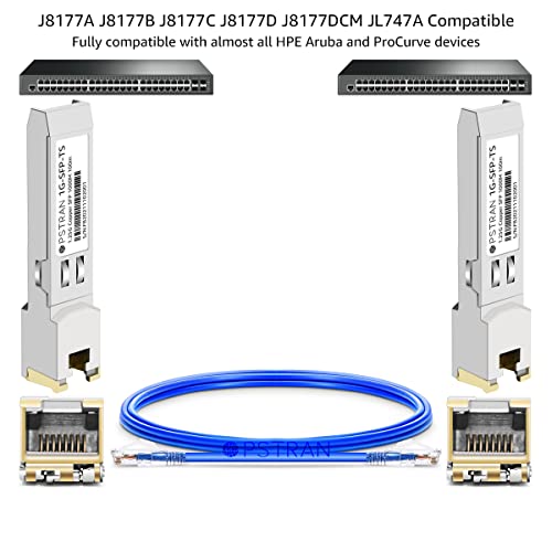 Opstran 1000Base-T Sfp To Rj-45 Copper Transceiver Module For Hpe Aruba J8177D J8177Dcm Jl747A Procurve J8177C J8177B J8177A 100M Cat5E/6 #TOP3