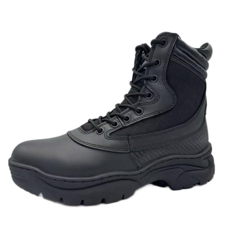 Image of INTAN Mens Military Tactical Work Boots Side Zipper Leather Motorcycle Combat shoes.