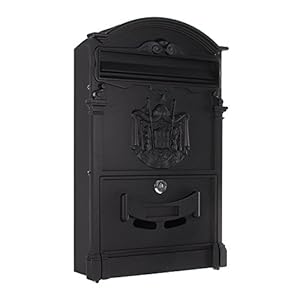 Rottner Ashford Brievenbus, zwart, aluminium brievenbus, mailbox, Britse postbus, Engelse brievenbus, nostalgische…