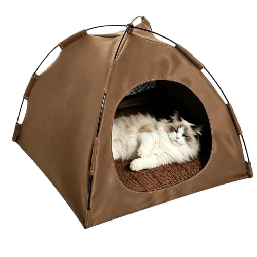 Cama tienda para gatos espaciosa que alivia el calor en patio 6