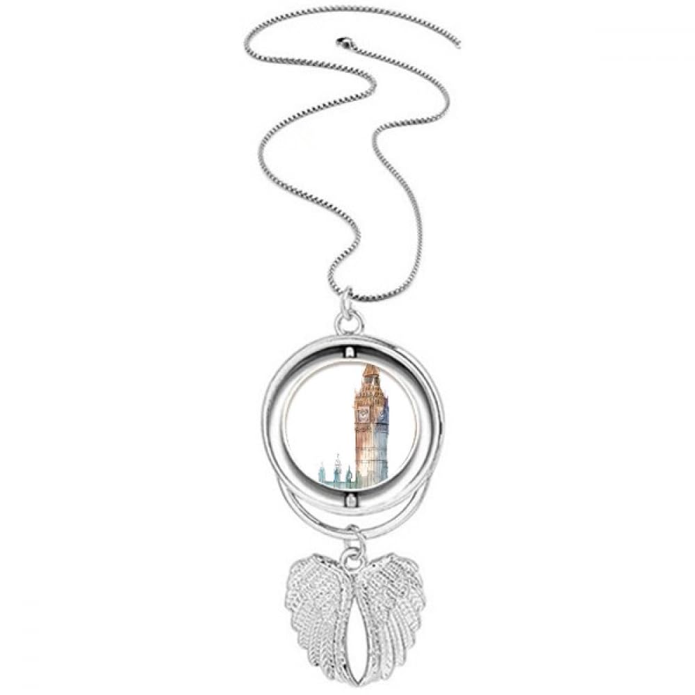 Collier Big Ben avec ailes d'ange rotatif le cadeau idéal - 4