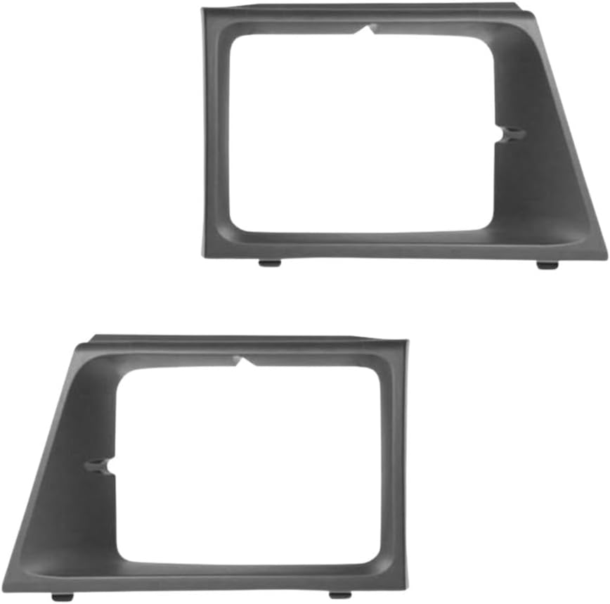 For Ford E-150/E-250 2003 04 05 06 2007 Headlight Bezel Driver And Passenger Side | Pair | Matte-Gray | Made of Plastic | For Use With Sealed Beam Lights | Replacement For FO2512159, FO2513159
