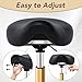 Saddle Stool with Wheels Ergonomic - Thick Wide Saddle Cushion, Healthy Posture No Pain, Easy to Adjust, Smooth Rolling No Creaky Noises, Rolling Swivel Saddle Stool Chair for Salon Massage (Black)