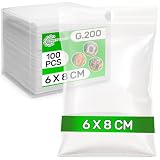 SEGURAS - Las bolsas zip alimentos están fabricadas con material apto para alimentos, por lo que son ideales envasar galletas, chocolates, caramelos, postres, aperitivos, especias y otros chuches y alimentos