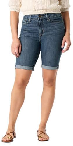Image of Levi Strauss Signature Gold Women's Mid-Rise Bermuda Shorts Stretch Denim (Available in Plus Size)