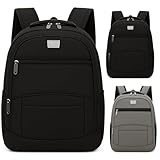 Mochila Escolar Unissex, Múltiplos Compartimentos, Ideal para Trabalho e Faculdade, Impermeável (Preto)