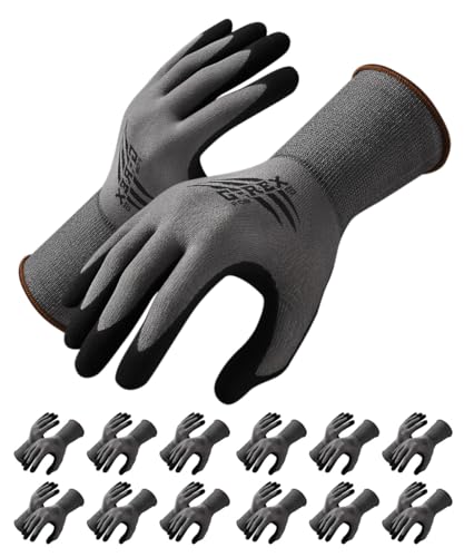 G-REX - P 09 / Montage-Handschuhe/Größe 10, 12 Paar/Grau/Montagehandschuhe/Handschuhe Arbeitshandschuhe