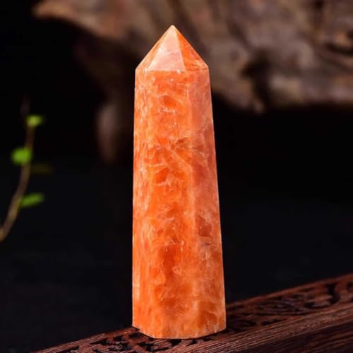 Torre de piedra solar natural pulida, juego de 3 obeliscos hexagonales de alta calidad 8