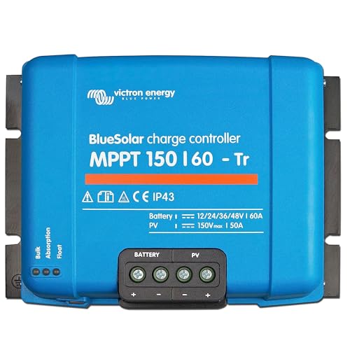 Victron Energy Bluesolar Mppt Tr 150v 60 Amperios 12 24 36 48-Voltios Controlador De Carga Solar Victron Energy Bluesolar Mppt Tr 150v 60 Amperios 12 24 36 48-Voltios Controlador De Carga Solar