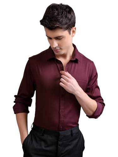 Image of Highlander Men's Slim Fit Formal Shirt | Solid Formal Shirt for Men | Comfortable Fabric | Stylish Design for Everyday Use & Office Wear