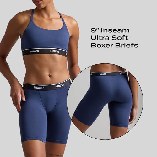 Image of Woxer Womens Boxers - Biker 9 inch Boy Shorts Underwear for Women, Modal Boxer Briefs, Chafe Free, Womens Underwear