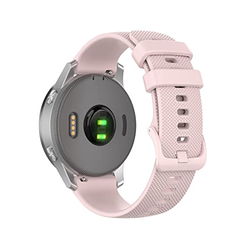 COOVS Correa de silicona para Garmin Venu Approach S40 Forerunner 645 245 Vivoactive 4 Vivoactive 3t 20 mm 22 mm pulsera de reloj universal para correas de reloj Ticwatch (color: rosa rosa, tamaño: 22