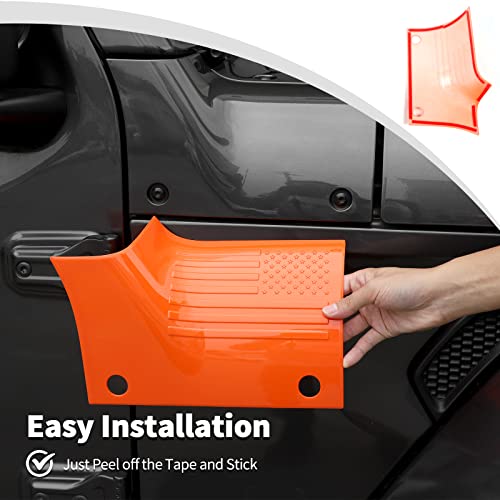 Jwwy For Jeep Jl Cowl Cover Body Armor For 2018-2022 Jeep Wrangler Jl Jlu & Jeep Gladiator Jt 2/4 Door, Exterior Accessories Orange 2Pc #TOP3