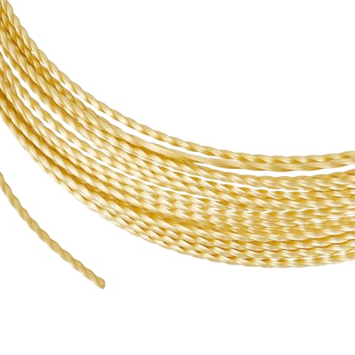 Fil à bijoux torsadé doré 5m fil rond en laiton pour fabrication de bagues loisirs créatifs
