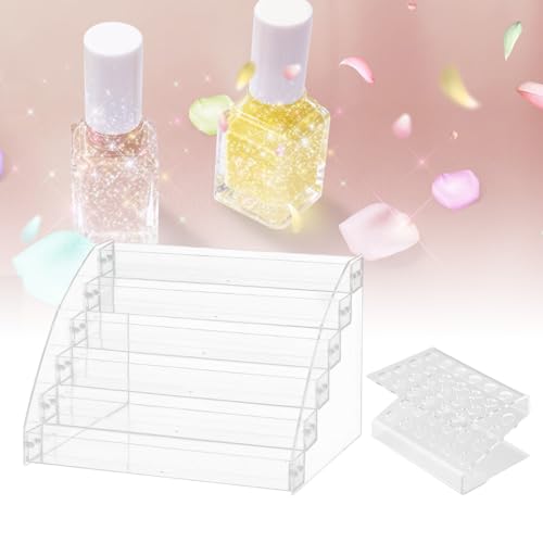 Présentoir à ongles 6 couches en acrylique transparent pour rangement de salon