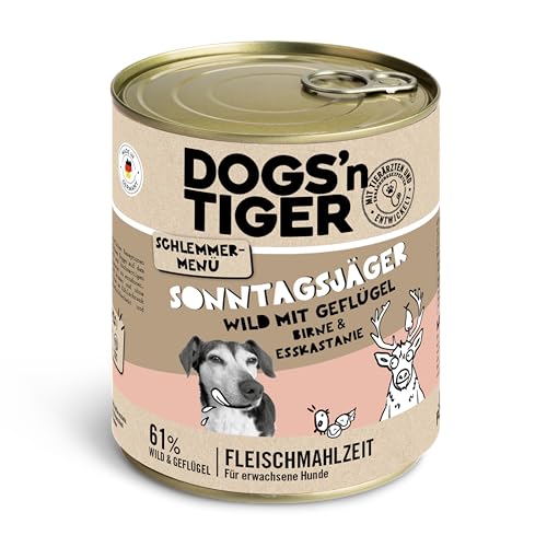 Produktbild von Dogs’n Tiger Sonntagsjäger Adult Hundefutter mit Wild und Geflügel - 12 x 800 g