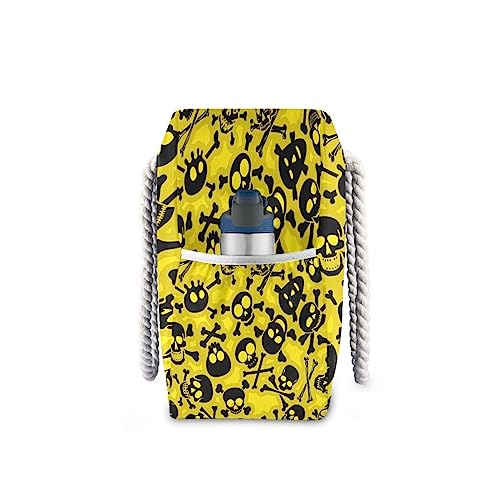 senya Beach Bag Large Travel Tote Bag Skull Crossbones Vectors Seamless Pattern Shoulder Bag luggage bag for Gym Travel Sport3