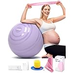 nonogo Birthing Ball for Pregnancy with Resistance Bands- Exercise Ball for Working Out, Yoga, Physical Therapy, Maternity Physio, Balance Stability Ball with Pump