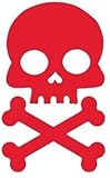 Red Skull and Cross Bone Bicycle Reflector Reflective Sticker Decal