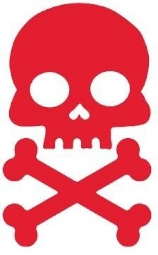 Red Skull and Cross Bone Bicycle Reflector Reflective Sticker Decal