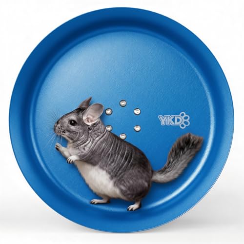 15' Silent Chinchillas Exercise Wheel, Aluminum Alloy Noiseless Running Wheel for Syrian Hamsters, Hedgehogs, Squirrels and Small Pets (Blue)