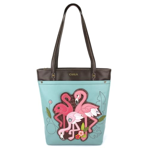 CHALA Deluxe Everyday Tote Women Shoulder Purse Handbag - Flamingo - blue