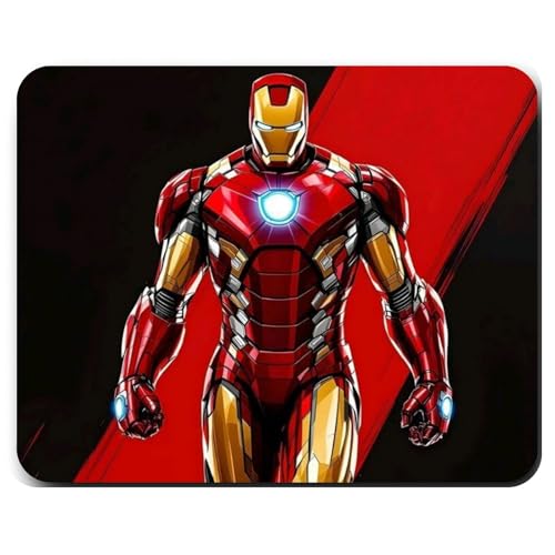 Iron Man Mouse Pad by Zentora - 9x7.5 Stark Industries Tech Design - Waterproof High-Precision Gaming Surface - Non-Skid Rubber Base Desk Mat for Marvel Fans, PC, Laptop, Office & Home Desktop