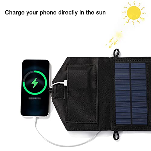 Cargador solar de 20W portátil y batería impermeable para acampada al aire libre 4