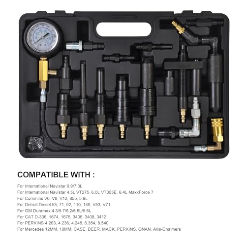 WINTOOLS Compatible for 1000 Psi Diesel Engine Compression Pressure Tester for Ford Cummins NAVISTAR Detroit by WINTOOLS - Image 2