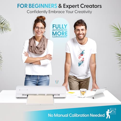 Image of Silhouette America Cameo 5 Alpha (α) Smart Cutting Machine, Classic White (Deluxe Bundle) - Includes Business Edition Software, 36 Vinyl Sheets, PixScan Mat, Tool Kit & 25 Free Designs