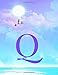 Produktbild Q: Monogram Initial Q Notebook for Women, Teens and Girls - See your Initials in the Clouds ~ Paradise Purple Sky - 8.5 x 11 Composition Notebook, Journal, Diary