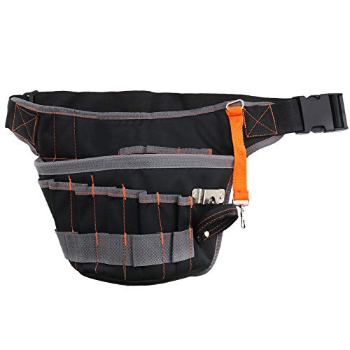 Preisvergleich Produktbild Werkzeuggürtel, Tasche, Schreiner, Bauarbeiter, Elektriker, Werkzeug, Handgelenktasche, Gartenarbeit, multifunktional, strapazierfähig, schwarz, 600D-Polyestergewebe, wasserdicht