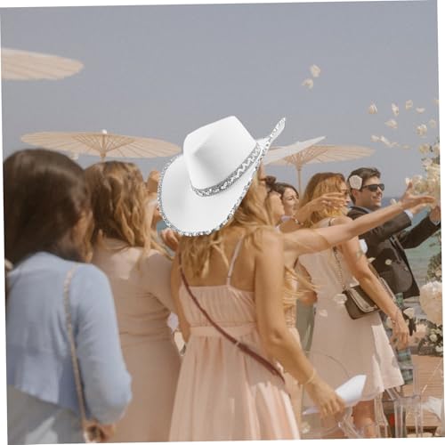 Chapeau de cowboy pour femme et homme | Lot de 3 chapeaux de cowgirl avec sangle western