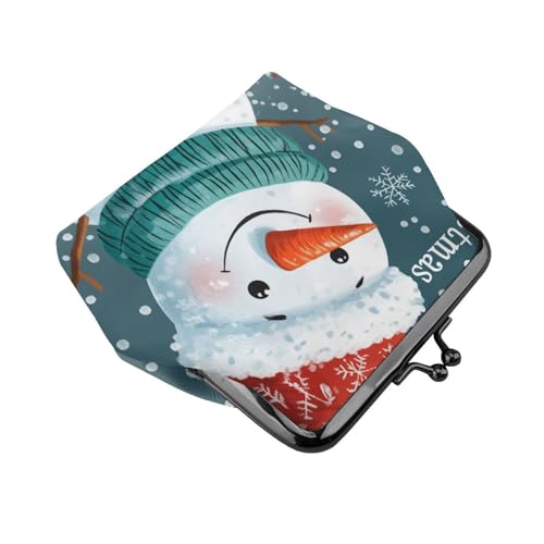 Pu Leather Buckle Coin Purse Christmas-Snowman-Gift Girls Kiss-Lock Change Purse Wallets3