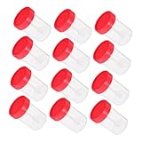 NUOBESTY 50 Stück 40 Ml Probenbecher Mit Spiraldeckel Aus Kunststoff Auslaufsicherer Stuhlbehälter Für Laborproben Und Testvorbereitung