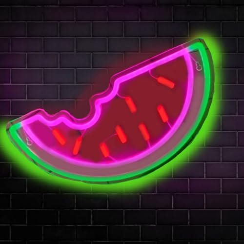 Image of Watermelon Neon Sign LED Neon Light Sign Handmade Lamp for Wall Room Party Home Bar Art Christmas Bedroom Table Wedding Party Desktop Decoration Teen Kids Birthday Holiday Gift USB Powered