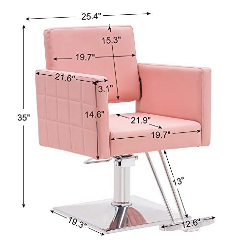 Barberpub Salon Chair For Hair Stylist,Hydraulic Barber Styling Chair, Beauty Spa Equipment 8821 (Pink) #TOP1