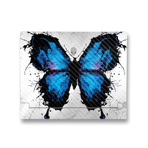 Image of MightySkins Carbon Fiber Skin Compatible with Alienware X14 R2 (2023) Full Wrap Kit - Butterfly Splash | Protective, Durable Textured Carbon Fiber Finish | Easy to Apply | Made in The USA